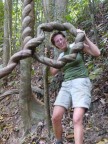 Sim and a gnarly vine.JPG (93 KB)